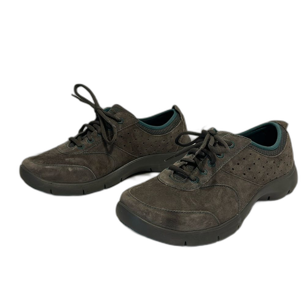 Dansko Gray Suede Elaine Lace-up Non Slip Comfort Walking Shoes Size 40 9.5